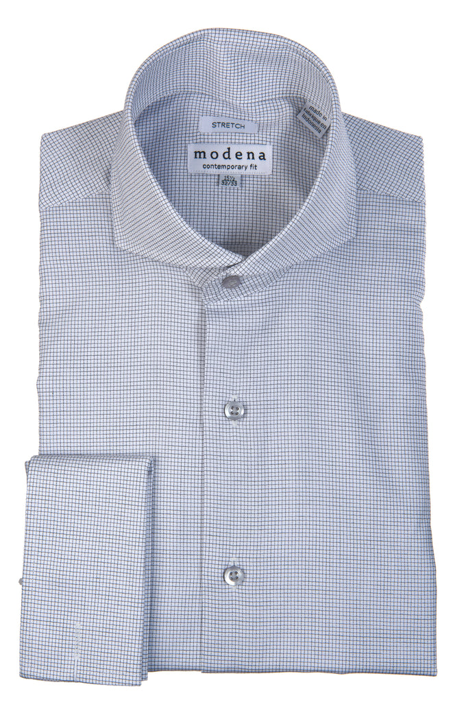 Black Check Contemporary fit Cutaway Collar Dress Shirt