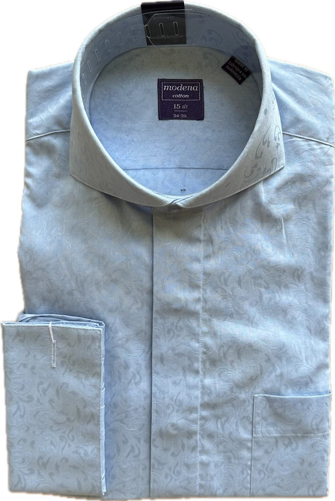 Powder Blue Fireworks Cutaway Collar Dress Shirt