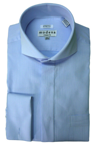 Powder Blue Pincord Cutaway Collar Dress Shirt