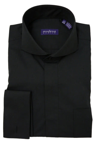 Black Cutaway Collar Dress Shirt