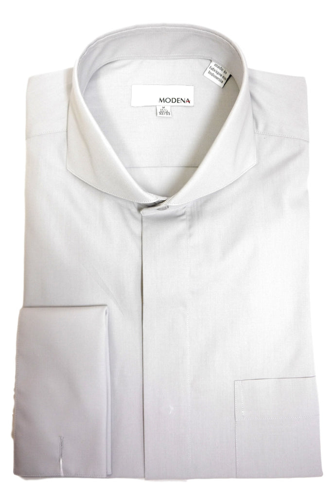 Grey Cutaway Collar Dress Shirt