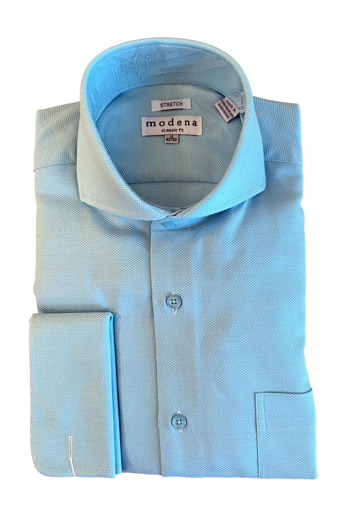 Seafoam Pique Cutaway Collar Dress Shirt