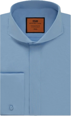 NEW Light Blue Steven Land Cutaway Collar Shirt