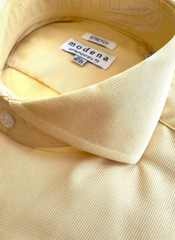 NEW Maize (Yellow) Pincord Contemporary fit Cutaway Collar Dress Shirt