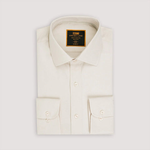 NEW Ecru Steven Land Cutaway Collar Shirt with Convertible Cuffs