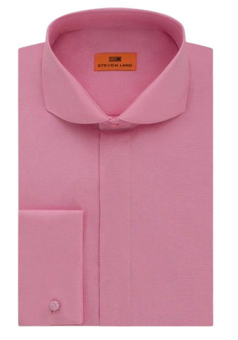 Bright Pink Steven Land Cutaway Collar Shirt