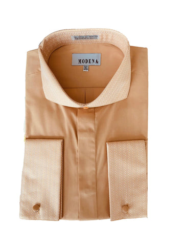Peach With Contrasting Collar and Cuffs Cutaway Collar Shirt