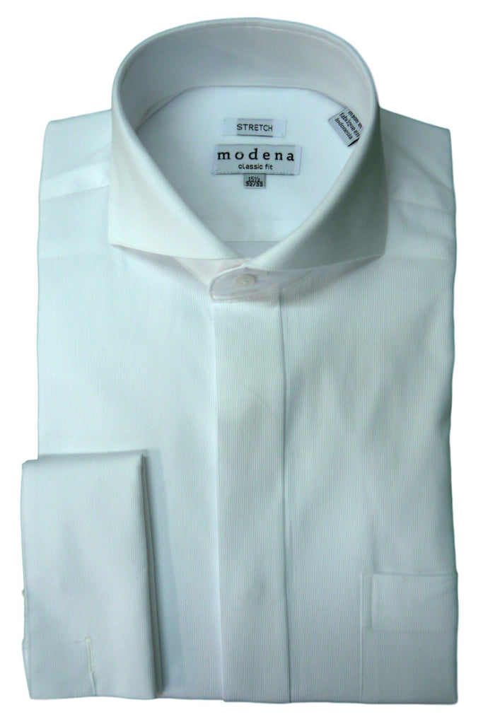 Light Grey Pincord Cutaway Collar Dress Shirt