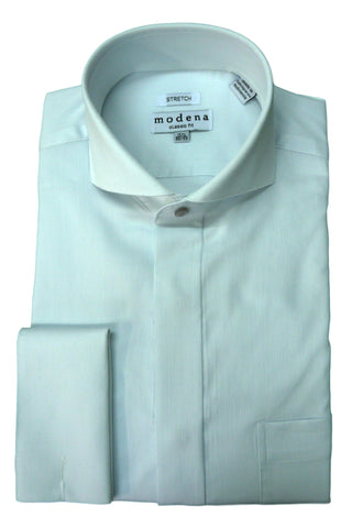 White Pincord Cutaway Collar Dress Shirt
