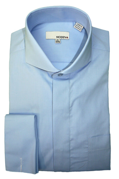 Modena - Powder Blue Cutaway Collar Dress Shirt – CutawayCollars.com