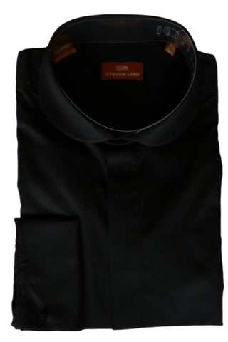 36 37 dress shirts Marquis Mens Slim Fit Solid Gray Cotton Blend Dress Shirt, 17 1/2 / 36/37